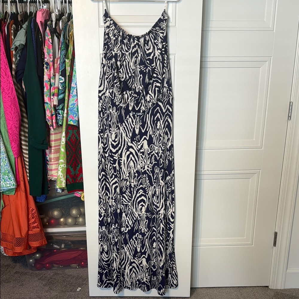 EUC Lilly Pulitzer Matyson Herd You Maxi Dress. Size Medium. Navy